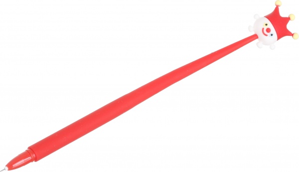 Ручка гелевая красная Карнавал чернило синее 