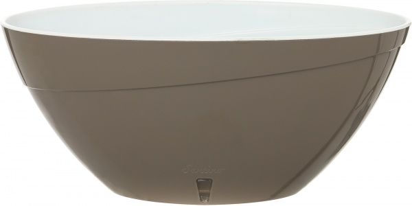 Горщик пластиковий Santino Calipso овальний 7,2л димчастий/білий 