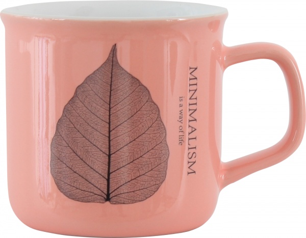 Чашка Minimalism 350 мл кораловий (HTK-030) Limited Edition