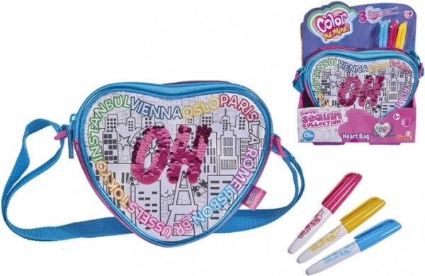 Сумка-розмальовка Simba Color me mine Oh у формі серця з 3 маркерами 6374263