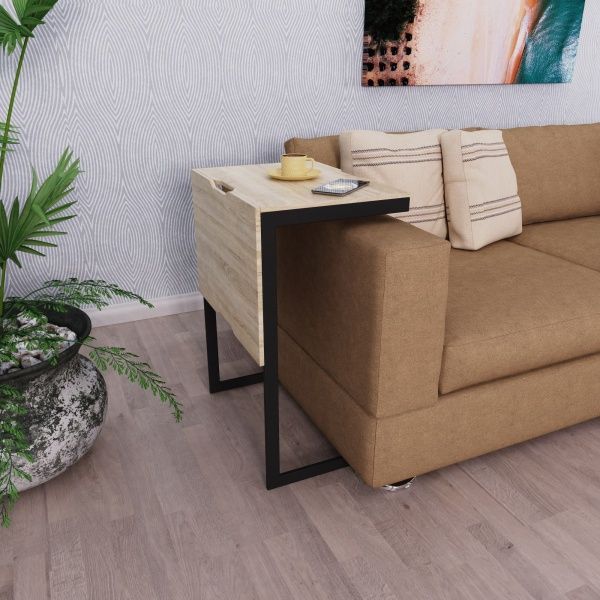 Стол журнальный Твист черный/дуб сонома 460x650x335мм 