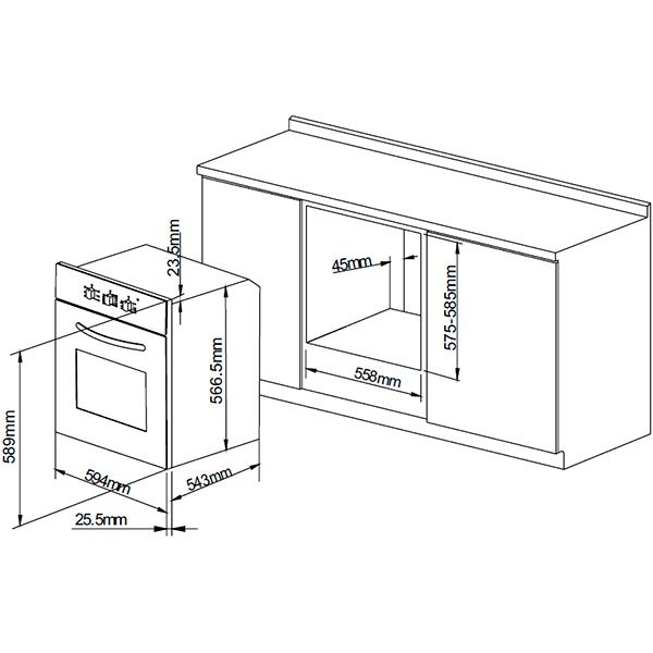 Духовой шкаф Pyramida F 85 EPL IX