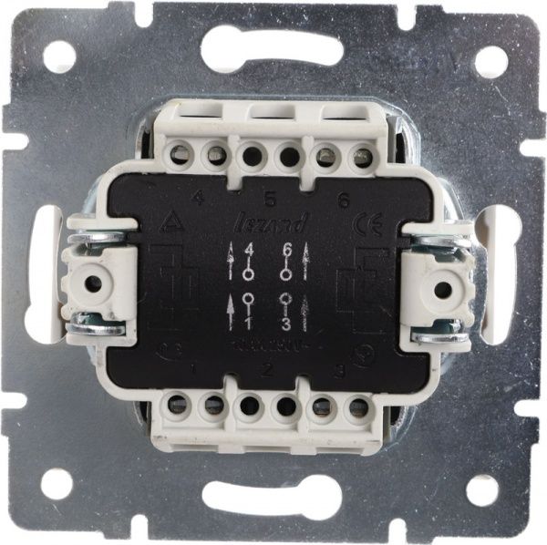 Вимикач одноклавішний Lezard Rain без підсвітки 10 А 220В перлинно-білий 703-3088-107