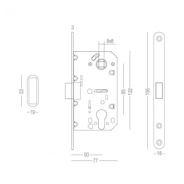 Дверний замок міжкімнатний MVM MG-2056C PZ чорний