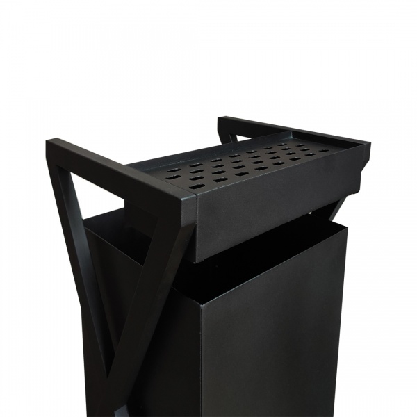 Урна вулична для сміття з попільничкою С3-50 50 л чорний