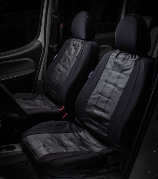 Чехлы на сиденья натуральная кожа 2 шт./уп. Kerdis черный