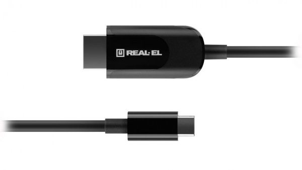 Кабель Real-el CHD-180 Type C- HDMI 4K 60Hz 1,8 м чорний (CHD-180, black (REAL-EL))
