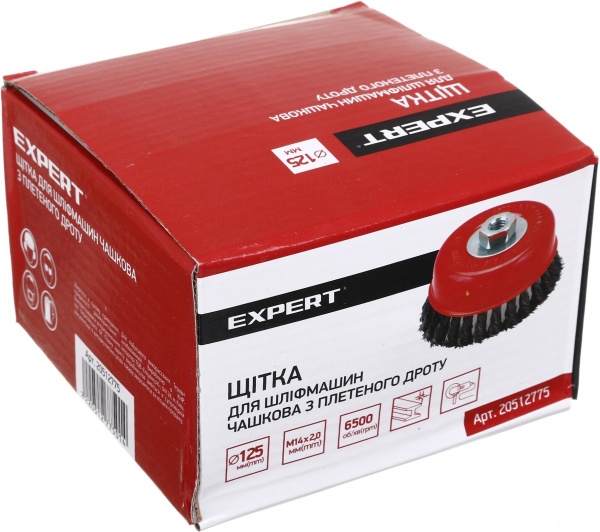 Щітка Чашкова для шліфмашини d125 мм M14 дріт плетений Expert