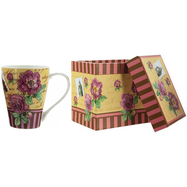 Чашка фарфоровая Город в розах 360 мл