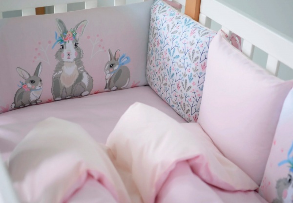 Комплект для дитячого ліжечка Baby Veres Summer Bunny New рожевий