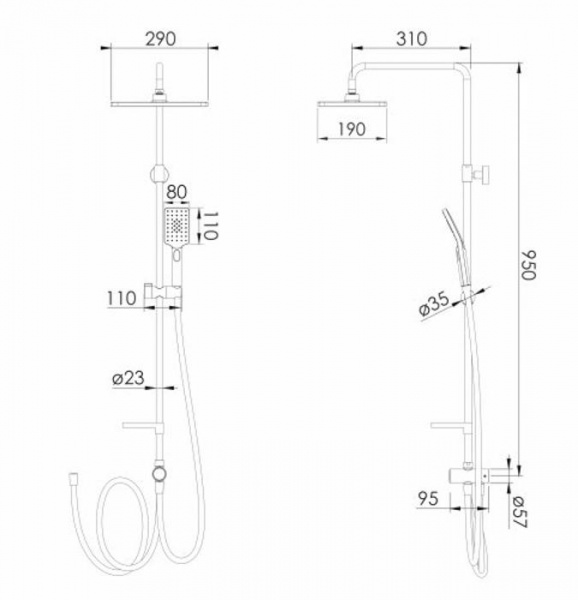 Душевая система Imprese f03008210SW