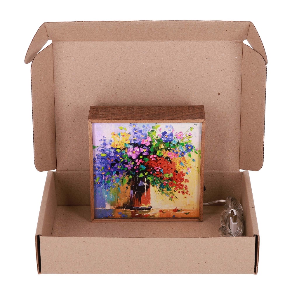 Настольная лампа декоративная The 11's Цветы худ. Дарчук 1x2 Вт дуб