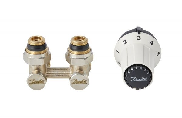 Термостатический комплект Danfoss радиаторный RAS-CK + RLV-KS угловой
