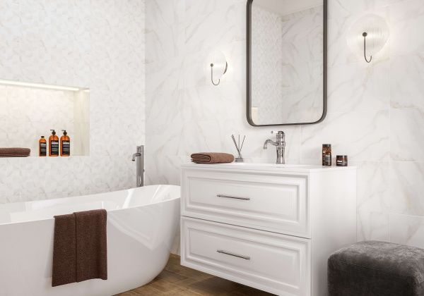 Плитка Golden Tile Marmo Gold білий G80061 30х60 