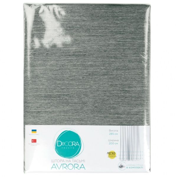 Штора Avrora 200x285 см черный Decora textile