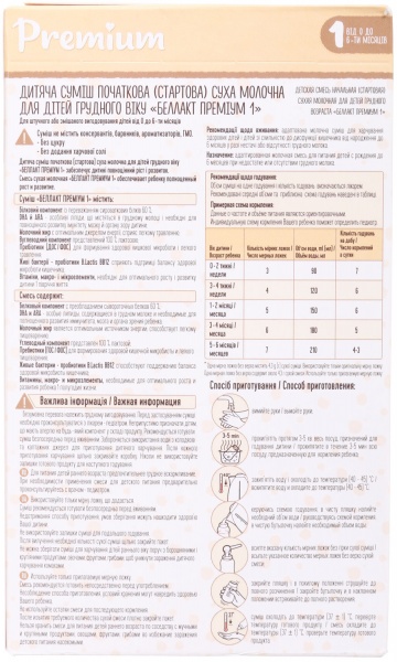 Суха молочна суміш Беллакт Преміум 1