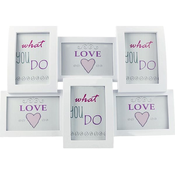 Фоторамка прямокутна Колаж 6 шт біла