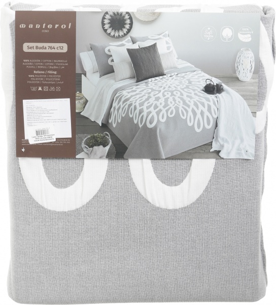Набір декоративний BUDA 764/12 сірий із принтом Manterol 