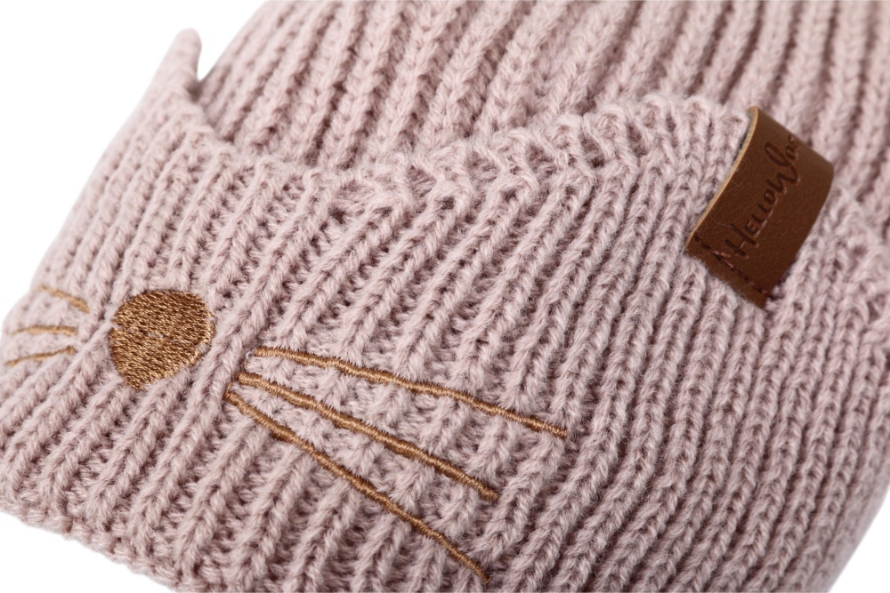 Шапка HW детская с веревочками р.46-48 бежевый