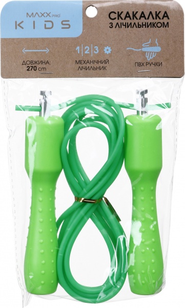 Скакалка MaxxPro kids со счетчиком 29х3х15 см красная MX0275195