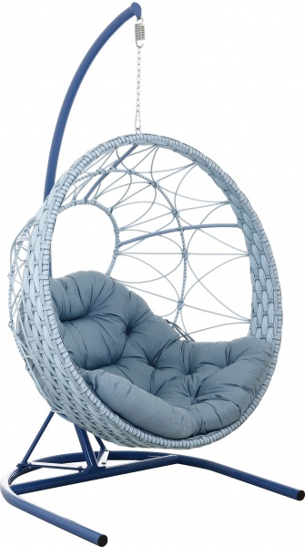 Кресло-кокон Сфера Люкс трио плетение орегон голубой