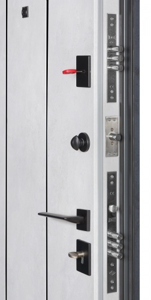 Дверь входная Булат Ультра (квадро) 535 бетон антрацит / бетон снежный 2050x950 мм правая