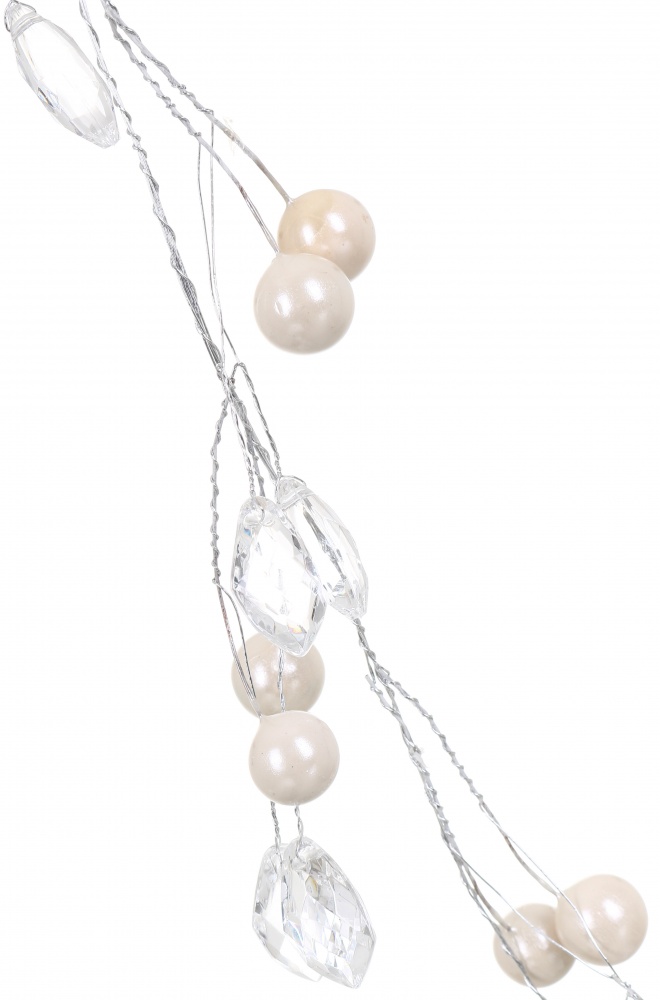 Декоративная гирлянда ниточка с кристаллами и жемчугом 120 см EYC21035