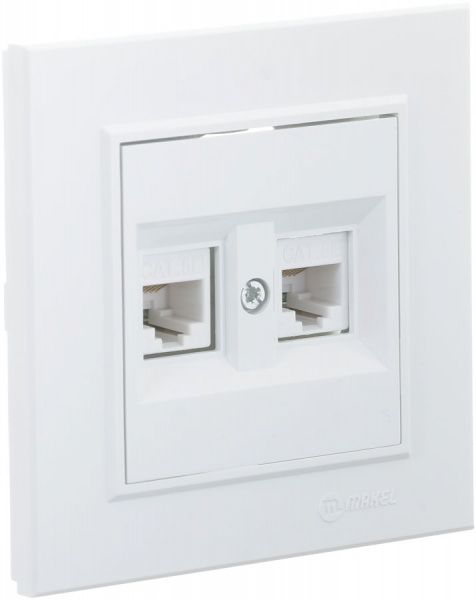 Розетка комп’ютерна подвійна Makel Karea білий