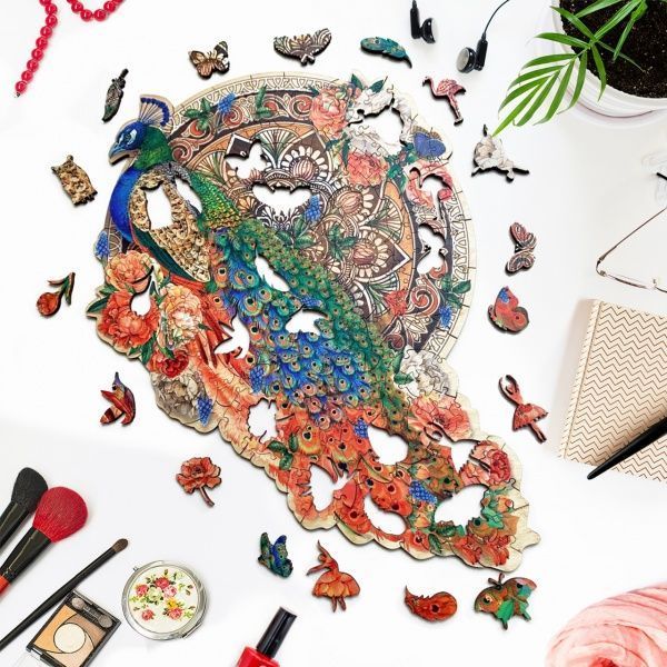 Пазл дерев'яний Граційний павич 320х420 мм ZABAVA 