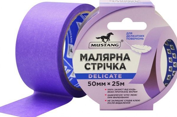 Стрічка малярна Mustang Delicate рисова фіолетова 0,05x25 м