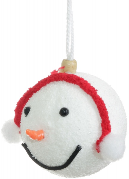 Шар новогодний Shunda пенопластиковый 80 мм бело-красный SDA2111580WR