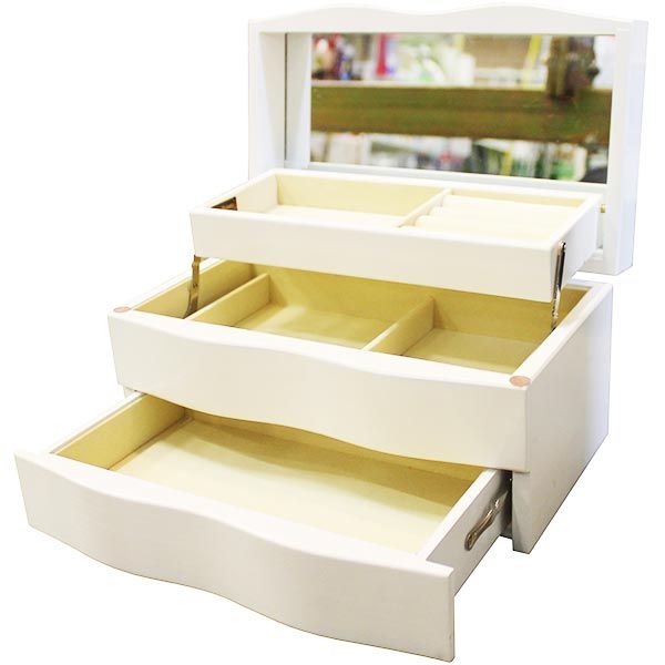 Сундук для украшений Белый 25.4x15.2 см