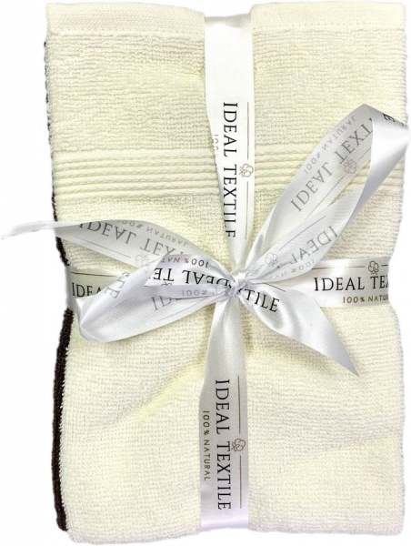 Набір рушників махрових 30x45 см коричневий з бежевим Ideal 