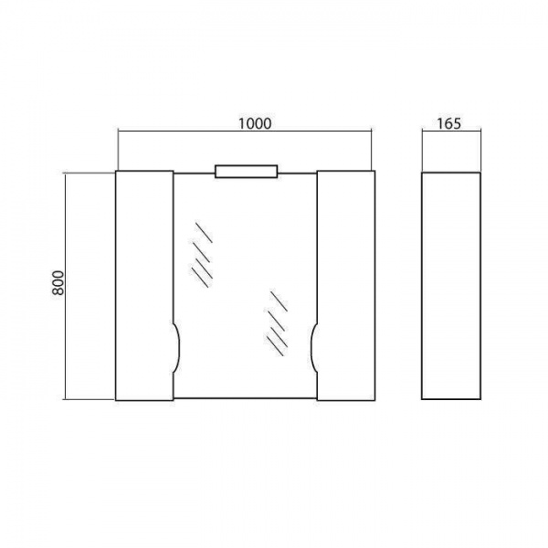 Дзеркало з шафкою Aqua Rodos 100 см з пеналами (без підсвічування) АР000001173
