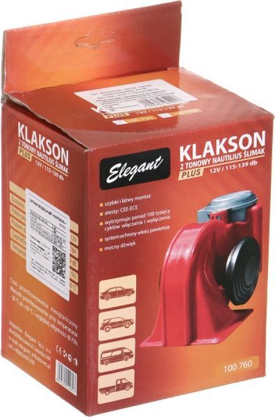 Сигнал звуковой воздушный Elegant NAUTILUS улитка черный