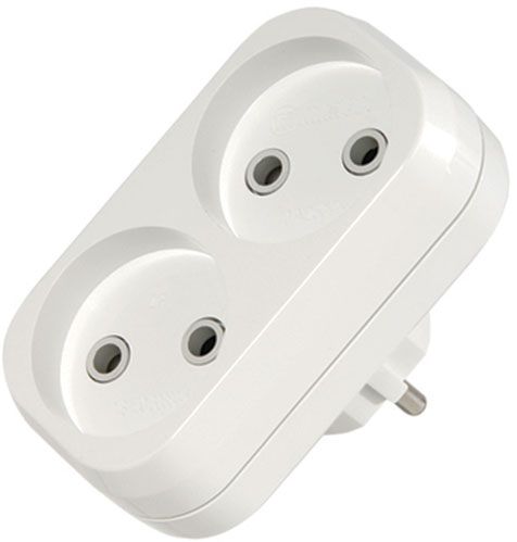 Двойник Makel без заземления 2 гн. белый 10030 