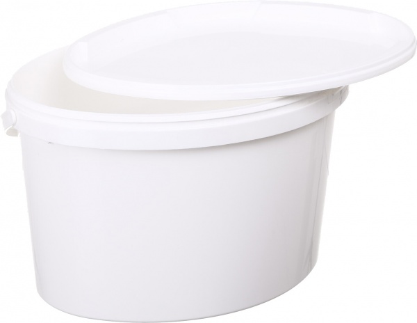 Відро овальне з кришкою пластикова ручка 10 л білий 