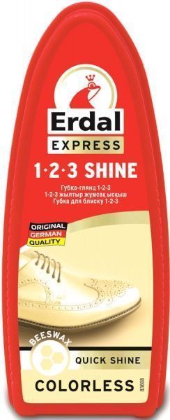 Губка-блеск ERDAL для обуви 1-2-3 бесцветный