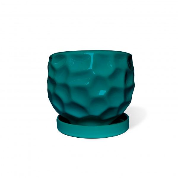 Горщик керамічний Резон Куля параметрична фігурний 0,75л смарагдовий 
