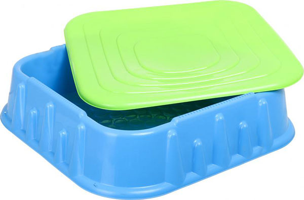 Песочница Halabuda с крышкой 77x77x23 см квадратная 04-516