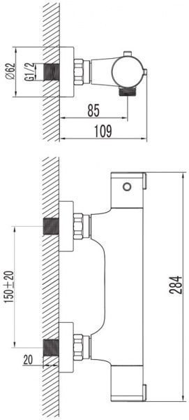 Змішувач для душу Imprese CENTRUM 15400