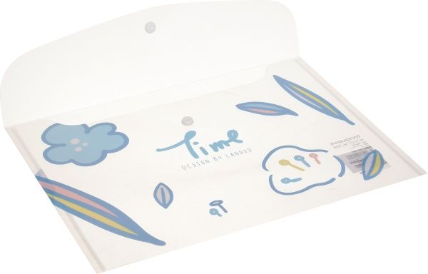 Папка-конверт Рисунки цветов голубые