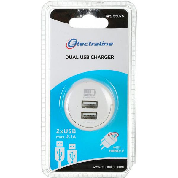 Адаптер 2USB SCHUKO білий 55076 