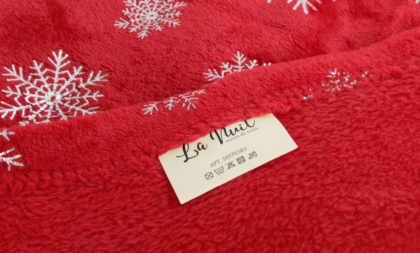 Плед Basic Glitter Snow 160x200 см красный с белым La Nuit 