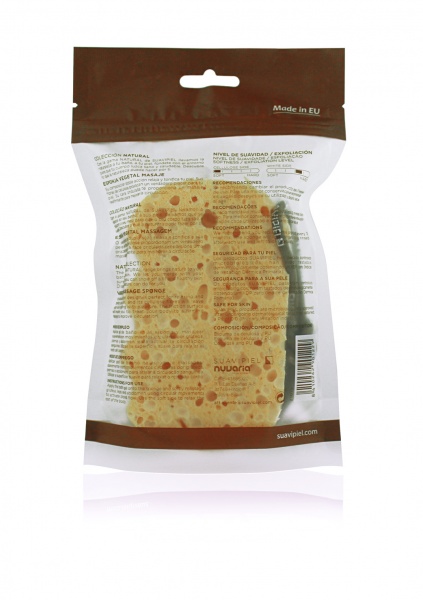 Мочалка масажна Suavipiel помаранчево-біла 