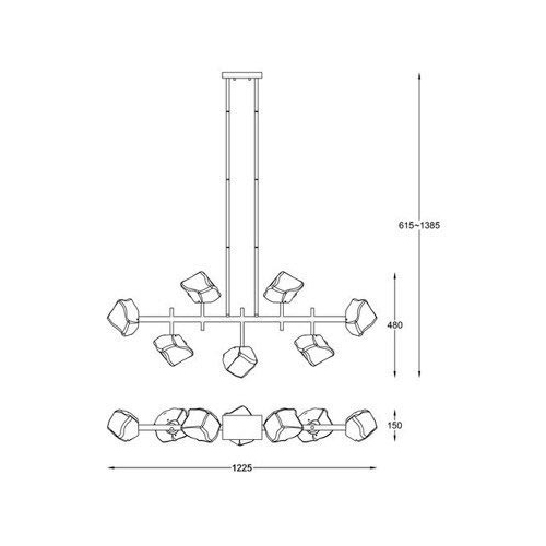Світильник підвісний Zuma Line Rock 7x28 Вт G9 чорний 