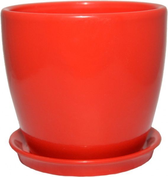 Горшок керамический Сонет премиум круглый 0,5л красный 