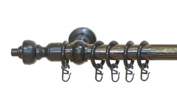 Карниз ОМіС Premium Decor Вінтаж одинарний укомплектований d28 мм 240 см чорний/золото 