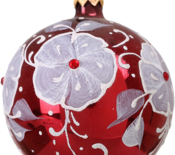 Шар новогодний цветочная серия d 80 мм в ассортименте