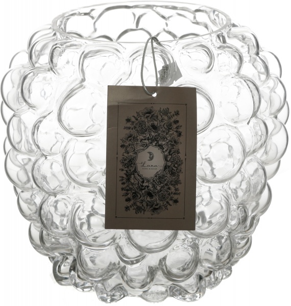 Ваза скляна Bubbles 18,5 см прозора 